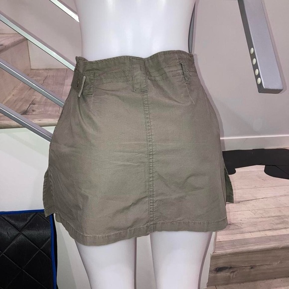 Vintage 90s y2k cargo belted mini skirt olive - Picture 5 of 5